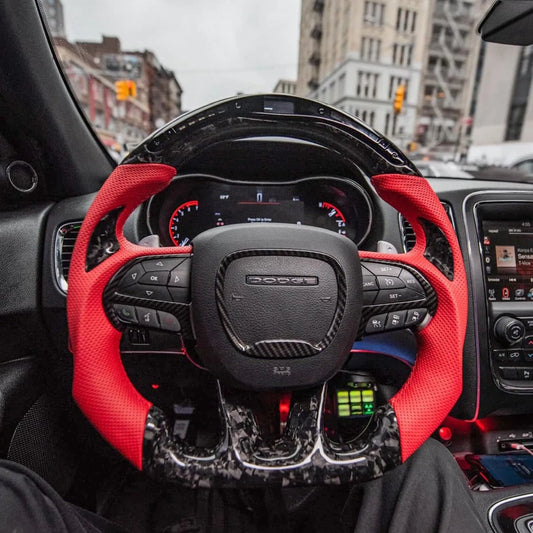 Charger/Challenger/Durango Carbon Fiber Steering Wheel + LED Gauge Strip