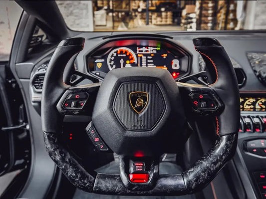 Lamborghini Huracan Forged Carbon Fiber Steering Wheel + F1 Style