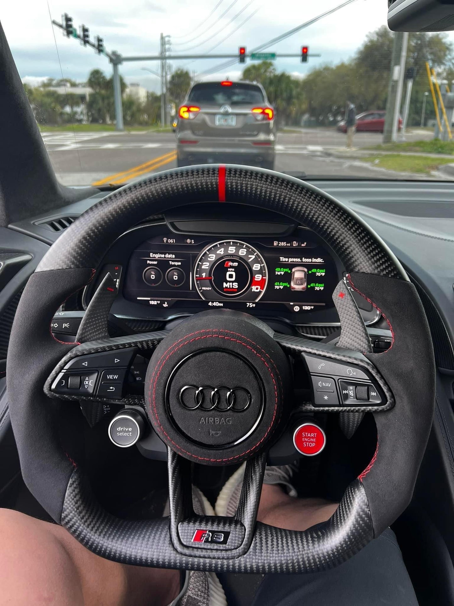 Audi R8 Matte Carbon Fiber Steering Wheel